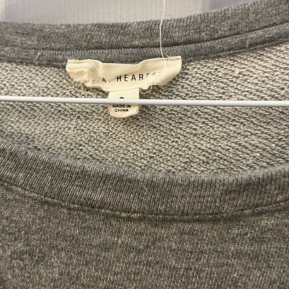 L.A. hearts Grey Sweater with ruffle on arm - Picture 5 of 8